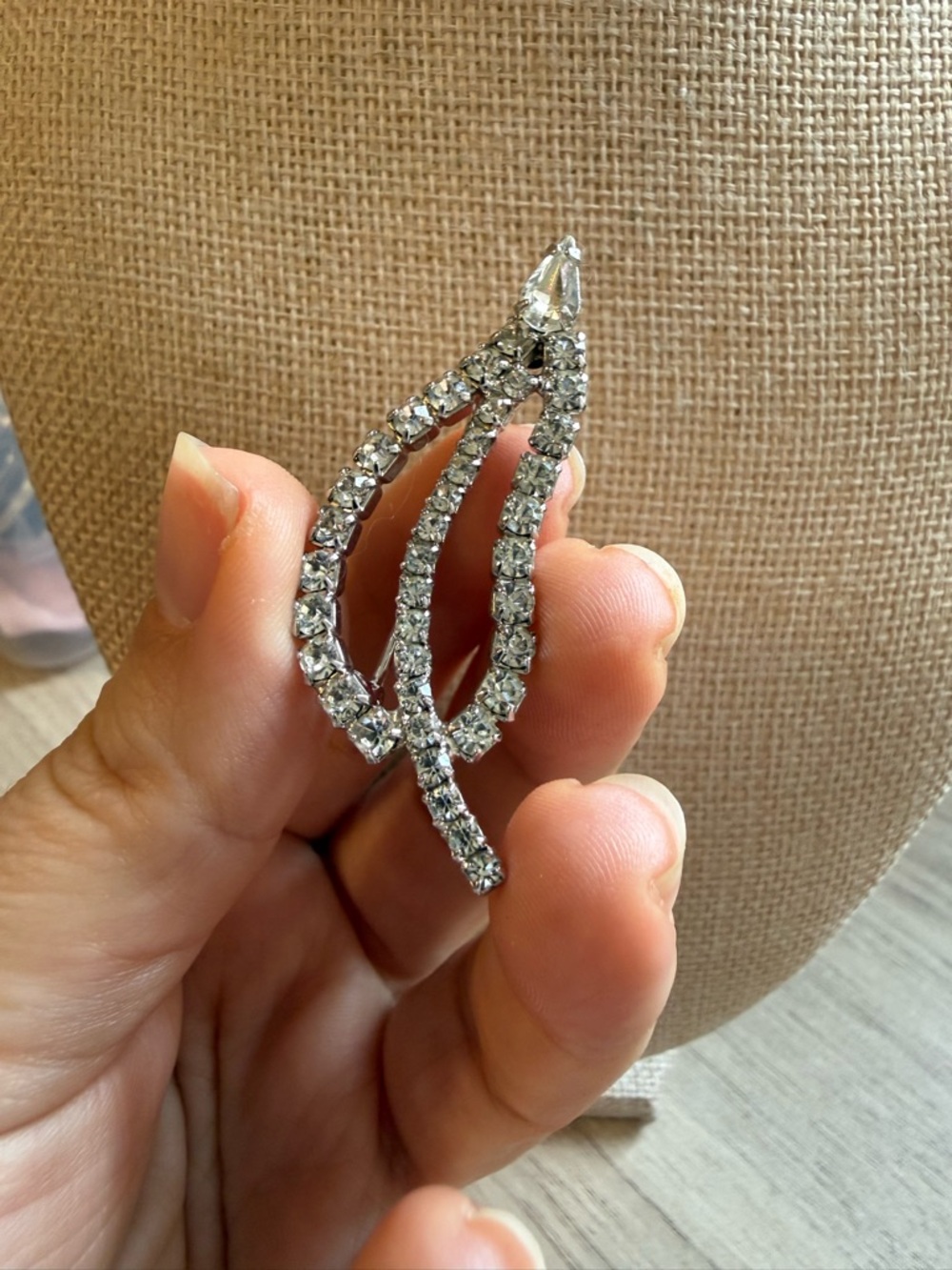 Albert Weiss Silver Crystal Loop Drop Earring